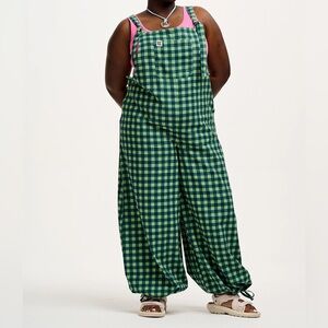 Lucy and Yak US Size 16 “Ali” Green Gingham Overalls